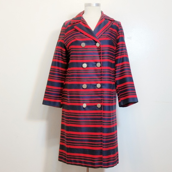 ON HOLD***Striped Jacket Double Breasted Long Coat - Picture 2 of 8